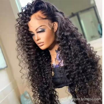 30 Inch Brazilian Virgin Hair 100 Percent Water Wave HD Lace Frontal Wig Peruvian Waterwave Wig Deep Curly Wave Human Hair Wig